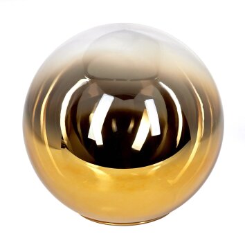 Lamp shade made of glass  Gastor replacement glass, spare part 20 cm gold, clear