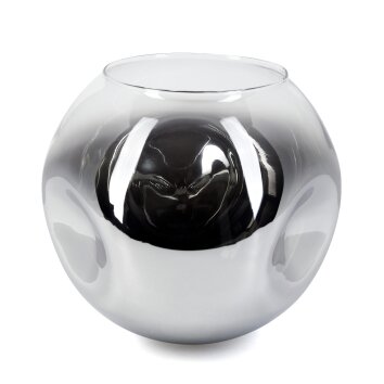 Lamp shade made of glass  Ripoll replacement glass, spare part chrome, clear, Smoke-coloured