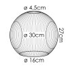 Ripoll replacement glass, spare part gold, clear