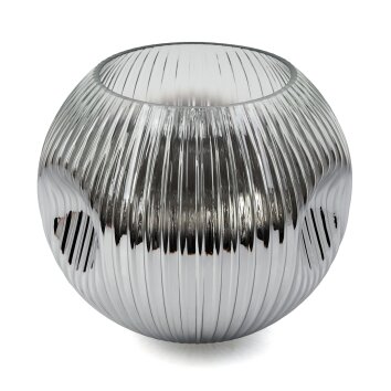 Lamp shade made of glass  Ripoll replacement glass, spare part chrome, clear, Smoke-coloured