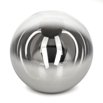 Lamp shade made of glass  Bernado replacement glass, spare part chrome, Smoke-coloured