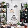 Koyoto hanging light, globe light, pendant light, Cluster pendant lamp Amber, clear, Smoke-coloured, 3-light sources