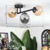 Chehalis ceiling light, globe light Amber, Smoke-coloured, 3-light sources