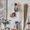 Chehalis globe light, wall light Amber, Smoke-coloured, 3-light sources