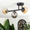 Chehalis ceiling light, globe light Amber, Smoke-coloured, 3-light sources