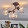 Chehalis ceiling light, globe light clear, 3-light sources