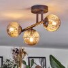 Chehalis ceiling light, globe light Amber, 3-light sources