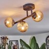 Chehalis ceiling light, globe light Amber, 3-light sources