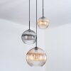 Koyoto hanging light, globe light, pendant light, Cluster pendant lamp black, 3-light sources