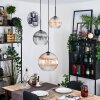 Koyoto hanging light, globe light, pendant light, Cluster pendant lamp black, 3-light sources