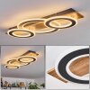 Besperia ceiling light LED Wood like finish, black, 1-light source