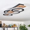 Besperia ceiling light LED Wood like finish, black, 1-light source