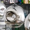 Ripoll hanging light, globe light, pendant light chrome, clear, Smoke-coloured, 3-light sources