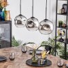 Ripoll hanging light, globe light, pendant light chrome, clear, Smoke-coloured, 3-light sources