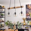 Ripoll hanging light, globe light, pendant light Ecru, black, 3-light sources