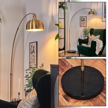 Baloca floor lamp, Arch lamps brass, black, 1-light source