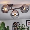 Chehalis ceiling light, globe light clear, Smoke-coloured, 3-light sources
