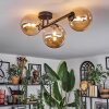 Chehalis ceiling light, globe light Amber, 3-light sources