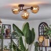 Chehalis ceiling light, globe light Amber, 3-light sources