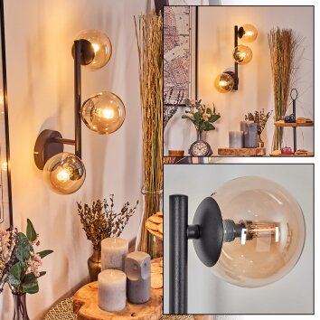 Chehalis globe light, wall light Amber, 3-light sources