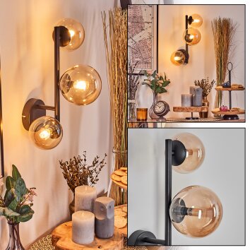 Chehalis globe light, wall light Amber, 3-light sources