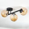Chehalis ceiling light, globe light Amber, 3-light sources