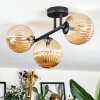 Chehalis ceiling light, globe light Amber, 3-light sources