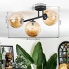 Chehalis ceiling light, globe light Amber, 3-light sources