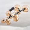 Gastor ceiling light, globe light Amber, 10-light sources