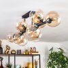 Gastor ceiling light, globe light Amber, clear, 10-light sources