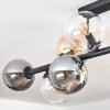 Gastor ceiling light, globe light Amber, clear, Smoke-coloured, 10-light sources