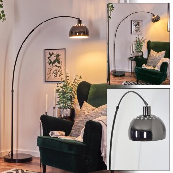 Baloca floor lamp, Arch lamps chrome, black, 1-light source