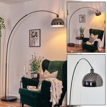 Baloca floor lamp, Arch lamps chrome, black, 1-light source