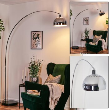 Baloca floor lamp, Arch lamps chrome, black, 1-light source
