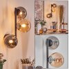 Chehalis globe light, wall light Amber, Smoke-coloured, 3-light sources