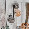 Chehalis globe light, wall light Amber, Smoke-coloured, 3-light sources