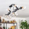 Gastor ceiling light, globe light clear, 10-light sources
