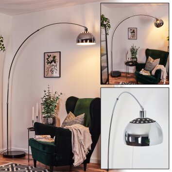 Baloca floor lamp, Arch lamps chrome, black, 1-light source