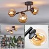 Chehalis ceiling light, globe light Amber, 3-light sources