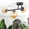 Chehalis ceiling light, globe light Amber, 3-light sources