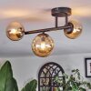 Chehalis ceiling light, globe light Amber, 3-light sources