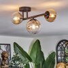 Chehalis ceiling light, globe light Amber, clear, 3-light sources