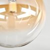 Chehalis ceiling light, globe light Amber, clear, 3-light sources