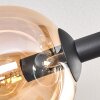 Gastor ceiling light, globe light Amber, clear, 6-light sources