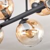 Gastor ceiling light, globe light Amber, clear, 6-light sources