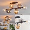Gastor ceiling light, globe light Amber, clear, Smoke-coloured, 6-light sources