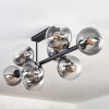 Gastor ceiling light, globe light clear, Smoke-coloured, 8-light sources