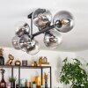 Gastor ceiling light, globe light clear, Smoke-coloured, 8-light sources