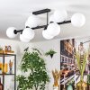 Gastor ceiling light, globe light white, 10-light sources
