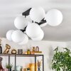 Gastor ceiling light, globe light white, 10-light sources